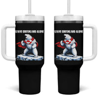 Heroic Polar Bear Leave Greenland Alone Tumbler With Handle Patriotic Island Sovereignty Protest