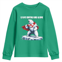 Heroic Polar Bear Leave Greenland Alone Youth Sweatshirt Patriotic Island Sovereignty Protest