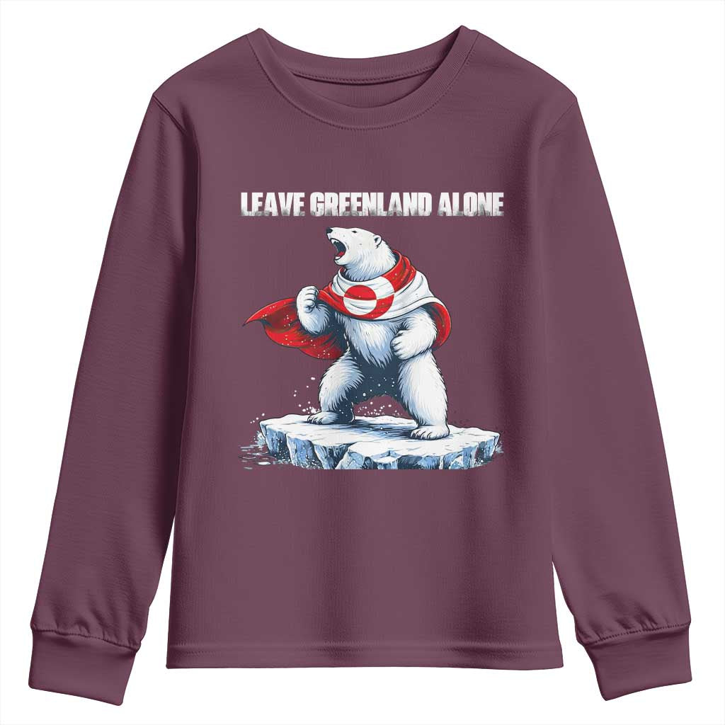 Heroic Polar Bear Leave Greenland Alone Youth Sweatshirt Patriotic Island Sovereignty Protest