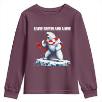 Heroic Polar Bear Leave Greenland Alone Youth Sweatshirt Patriotic Island Sovereignty Protest