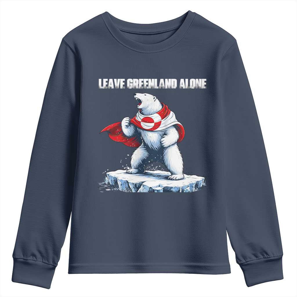 Heroic Polar Bear Leave Greenland Alone Youth Sweatshirt Patriotic Island Sovereignty Protest