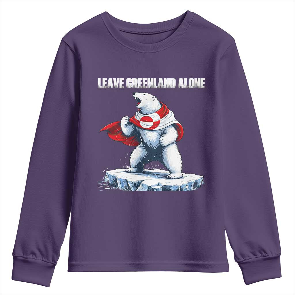 Heroic Polar Bear Leave Greenland Alone Youth Sweatshirt Patriotic Island Sovereignty Protest
