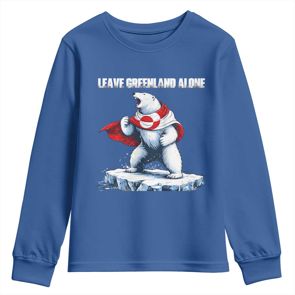 Heroic Polar Bear Leave Greenland Alone Youth Sweatshirt Patriotic Island Sovereignty Protest
