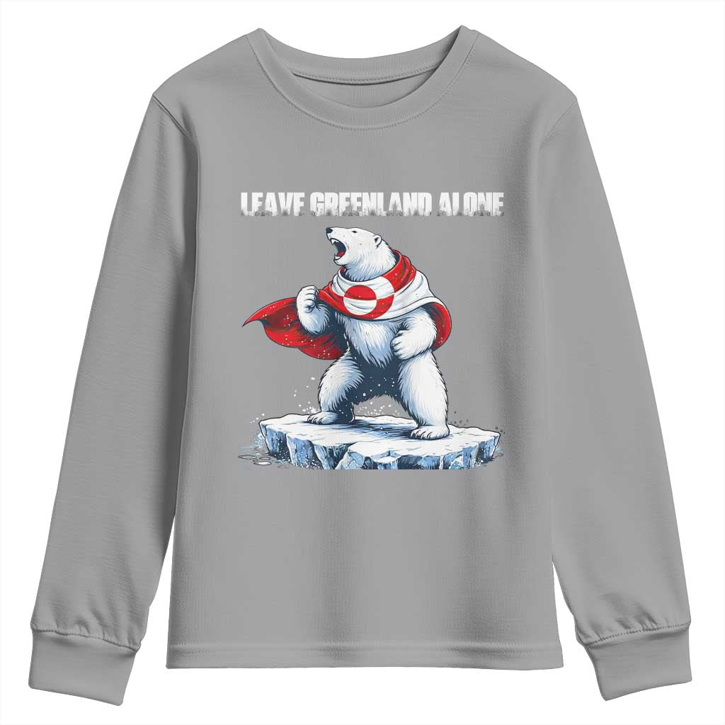 Heroic Polar Bear Leave Greenland Alone Youth Sweatshirt Patriotic Island Sovereignty Protest