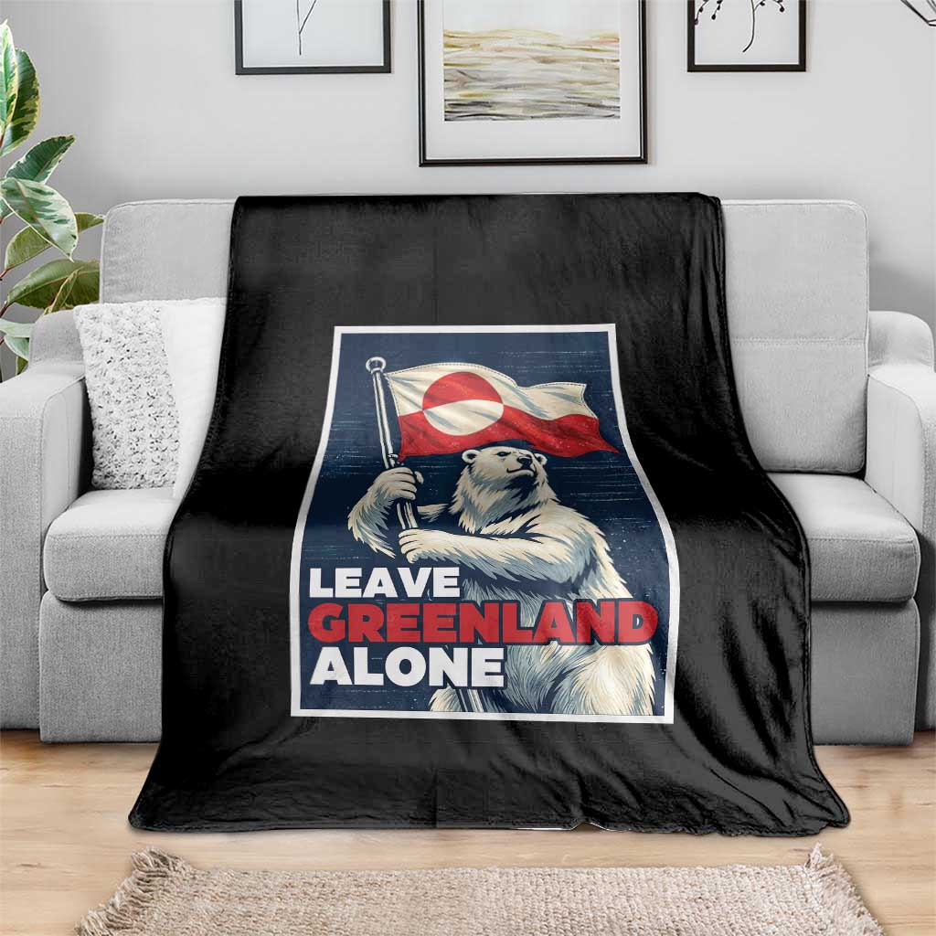 Leave Greenland Alone Vintage Poster Graphic Throw Blanket Retro Polar Bear Waving Flag Patriot