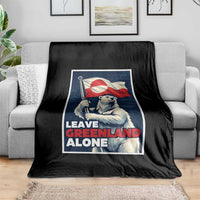 Leave Greenland Alone Vintage Poster Graphic Throw Blanket Retro Polar Bear Waving Flag Patriot