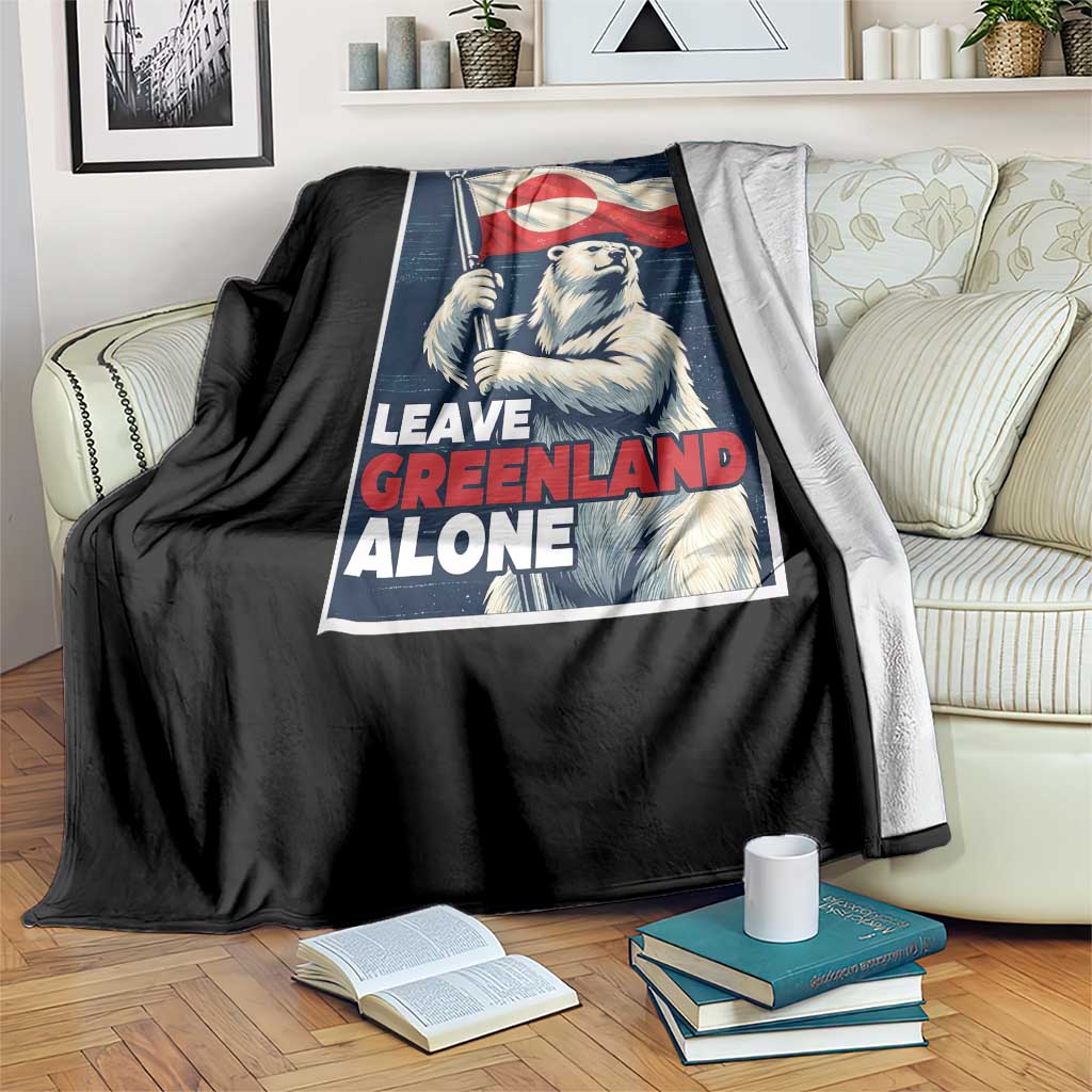 Leave Greenland Alone Vintage Poster Graphic Throw Blanket Retro Polar Bear Waving Flag Patriot