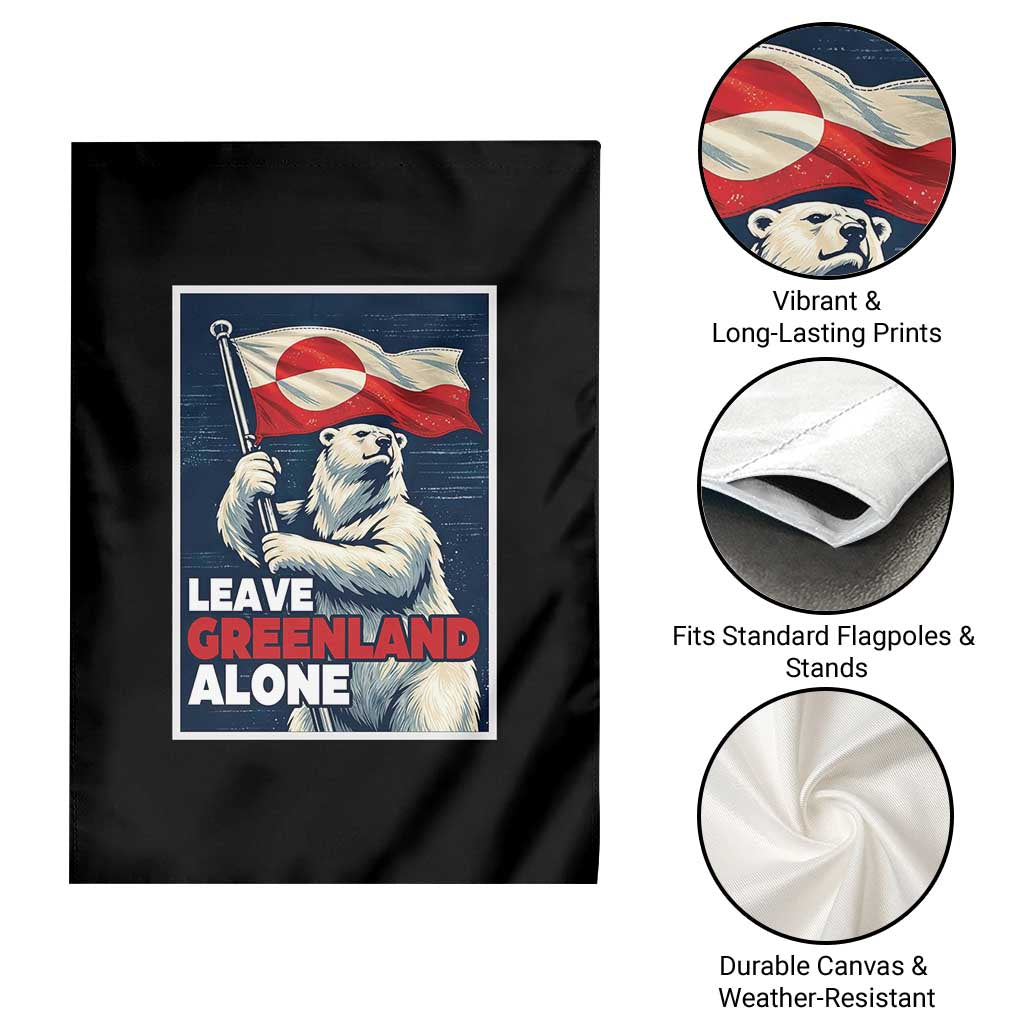 Leave Greenland Alone Vintage Poster Graphic Garden Flag Retro Polar Bear Waving Flag Patriot