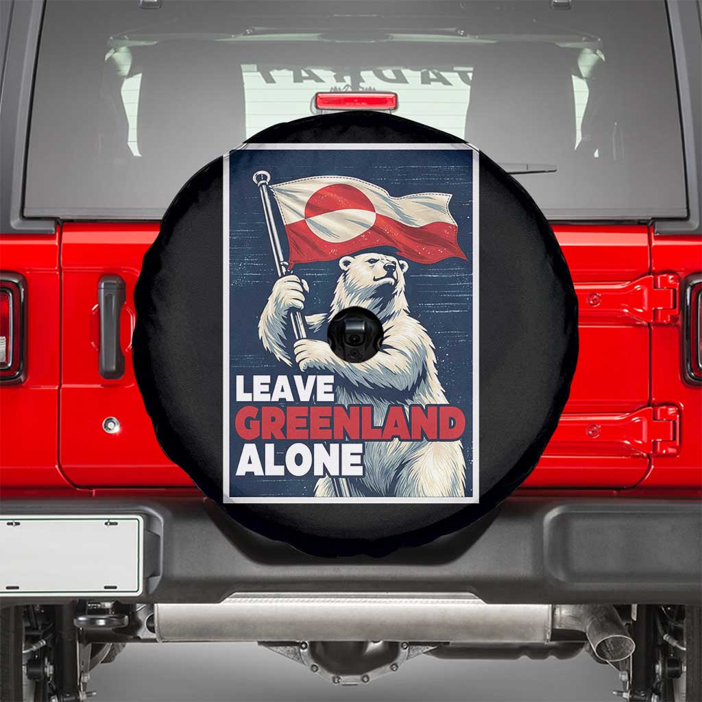 Leave Greenland Alone Vintage Poster Graphic Spare Tire Cover Retro Polar Bear Waving Flag Patriot