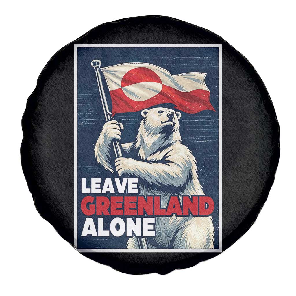 Leave Greenland Alone Vintage Poster Graphic Spare Tire Cover Retro Polar Bear Waving Flag Patriot