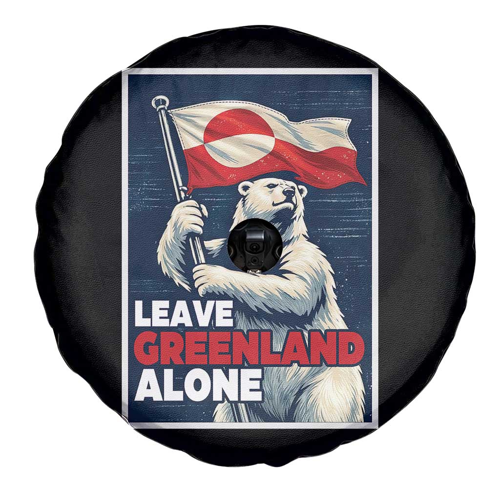 Leave Greenland Alone Vintage Poster Graphic Spare Tire Cover Retro Polar Bear Waving Flag Patriot