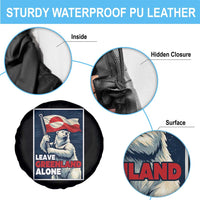 Leave Greenland Alone Vintage Poster Graphic Spare Tire Cover Retro Polar Bear Waving Flag Patriot