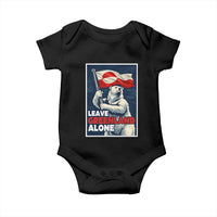 Leave Greenland Alone Vintage Poster Graphic Baby Onesie Retro Polar Bear Waving Flag Patriot