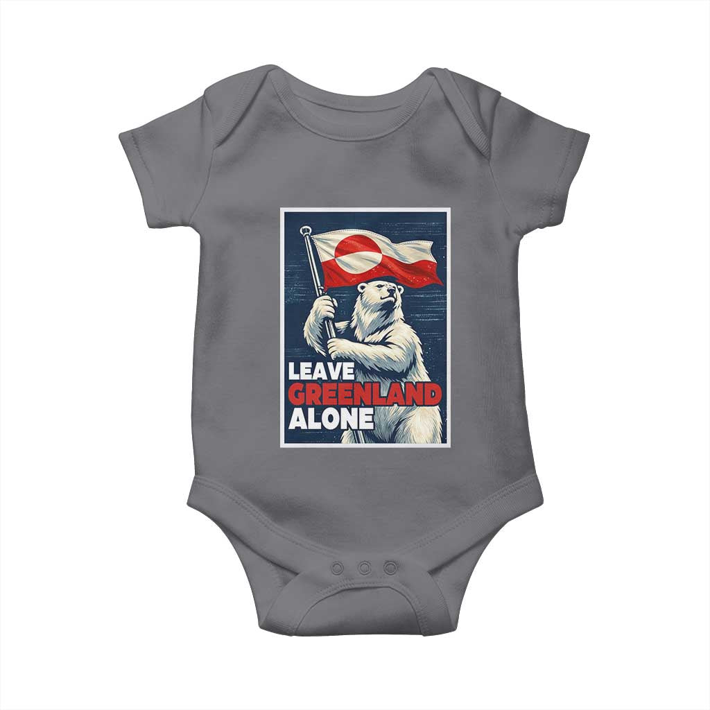 Leave Greenland Alone Vintage Poster Graphic Baby Onesie Retro Polar Bear Waving Flag Patriot