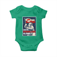 Leave Greenland Alone Vintage Poster Graphic Baby Onesie Retro Polar Bear Waving Flag Patriot