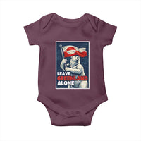 Leave Greenland Alone Vintage Poster Graphic Baby Onesie Retro Polar Bear Waving Flag Patriot