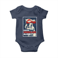 Leave Greenland Alone Vintage Poster Graphic Baby Onesie Retro Polar Bear Waving Flag Patriot