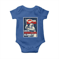 Leave Greenland Alone Vintage Poster Graphic Baby Onesie Retro Polar Bear Waving Flag Patriot