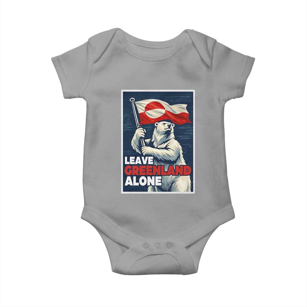 Leave Greenland Alone Vintage Poster Graphic Baby Onesie Retro Polar Bear Waving Flag Patriot