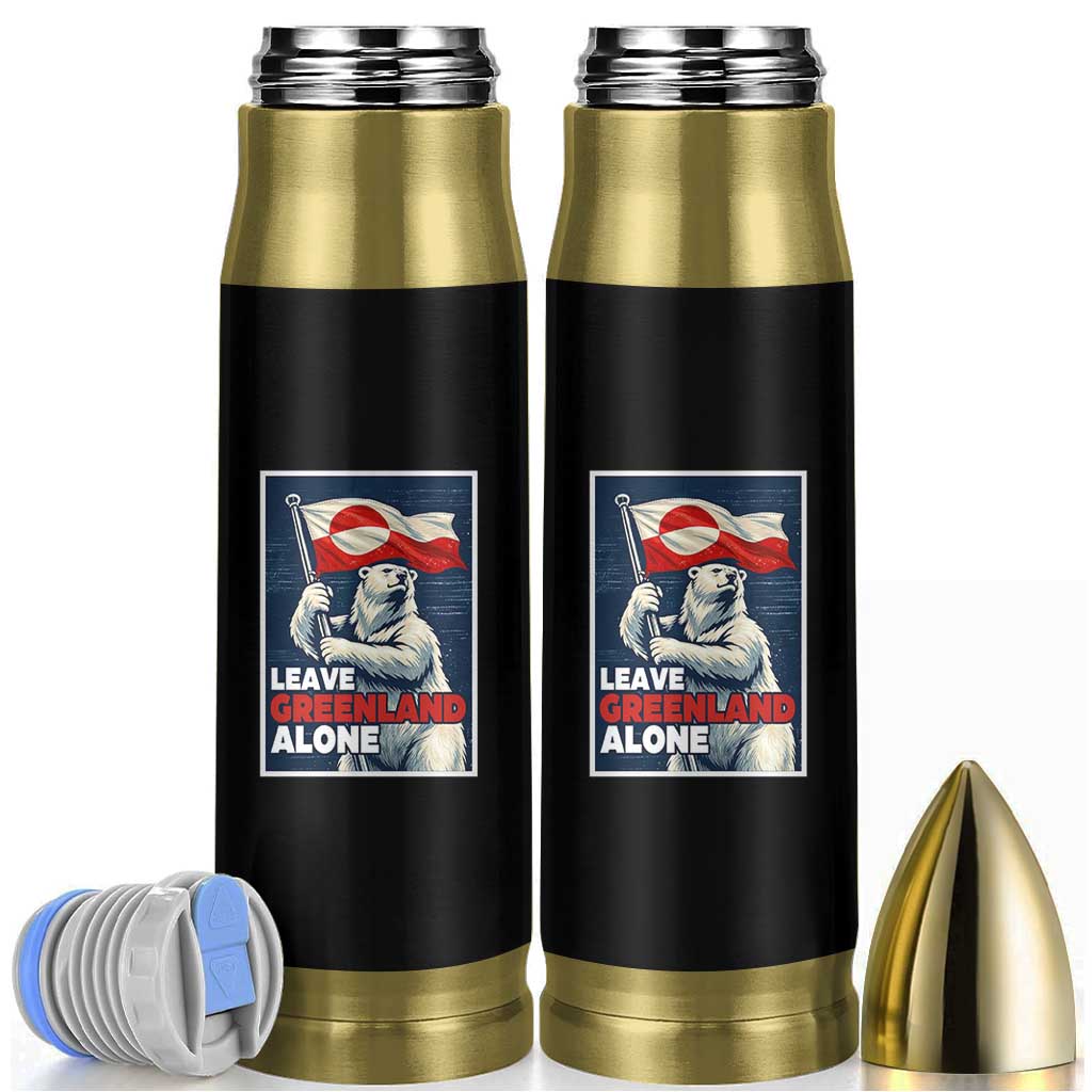 Leave Greenland Alone Vintage Poster Graphic Bullet Tumbler Retro Polar Bear Waving Flag Patriot