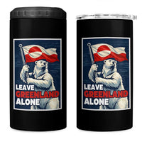 Leave Greenland Alone Vintage Poster Graphic 4 in 1 Can Cooler Tumbler Retro Polar Bear Waving Flag Patriot