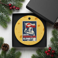 Leave Greenland Alone Vintage Poster Graphic Ceramic Ornament Retro Polar Bear Waving Flag Patriot