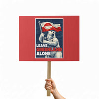 Leave Greenland Alone Vintage Poster Graphic Protest Sign Retro Polar Bear Waving Flag Patriot