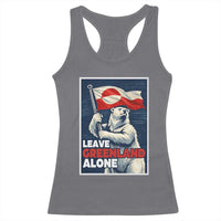 Leave Greenland Alone Vintage Poster Graphic Racerback Tank Top Retro Polar Bear Waving Flag Patriot