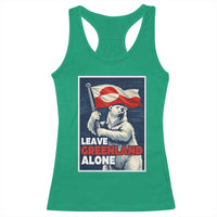 Leave Greenland Alone Vintage Poster Graphic Racerback Tank Top Retro Polar Bear Waving Flag Patriot