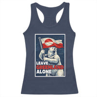 Leave Greenland Alone Vintage Poster Graphic Racerback Tank Top Retro Polar Bear Waving Flag Patriot