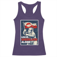 Leave Greenland Alone Vintage Poster Graphic Racerback Tank Top Retro Polar Bear Waving Flag Patriot