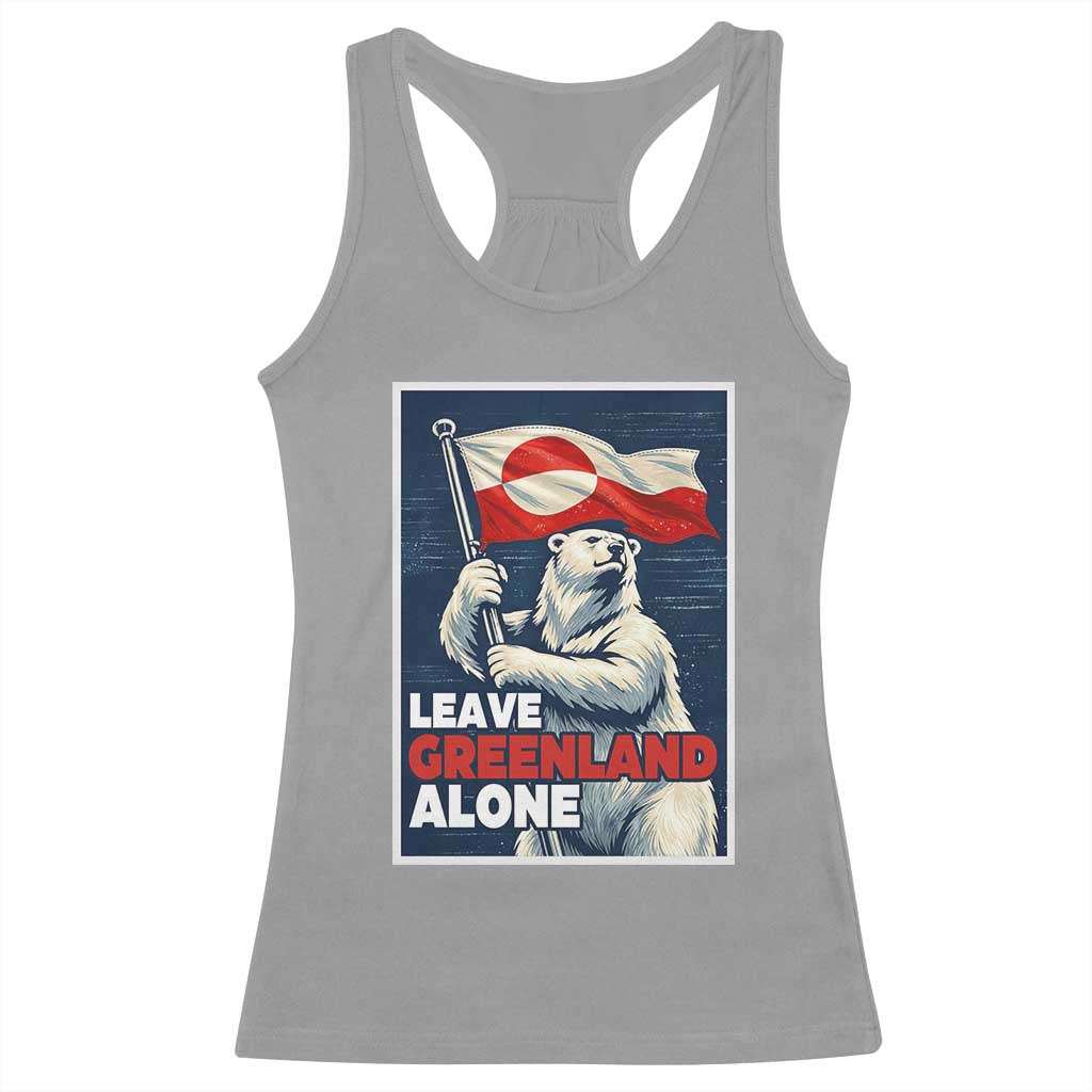 Leave Greenland Alone Vintage Poster Graphic Racerback Tank Top Retro Polar Bear Waving Flag Patriot