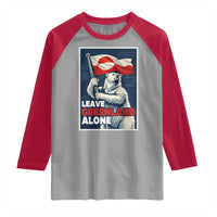 Leave Greenland Alone Vintage Poster Graphic Raglan Shirt Retro Polar Bear Waving Flag Patriot