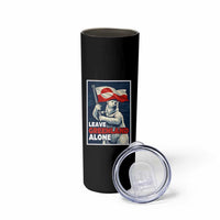 Leave Greenland Alone Vintage Poster Graphic Skinny Tumbler Retro Polar Bear Waving Flag Patriot