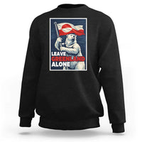 Leave Greenland Alone Vintage Poster Graphic Sweatshirt Retro Polar Bear Waving Flag Patriot