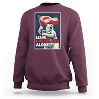 Leave Greenland Alone Vintage Poster Graphic Sweatshirt Retro Polar Bear Waving Flag Patriot