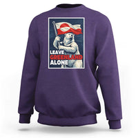 Leave Greenland Alone Vintage Poster Graphic Sweatshirt Retro Polar Bear Waving Flag Patriot
