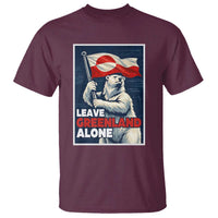 Leave Greenland Alone Vintage Poster Graphic T Shirt Retro Polar Bear Waving Flag Patriot