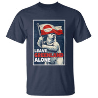 Leave Greenland Alone Vintage Poster Graphic T Shirt Retro Polar Bear Waving Flag Patriot