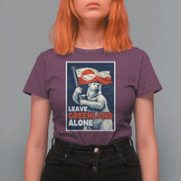Leave Greenland Alone Vintage Poster Graphic T Shirt For Women Retro Polar Bear Waving Flag Patriot