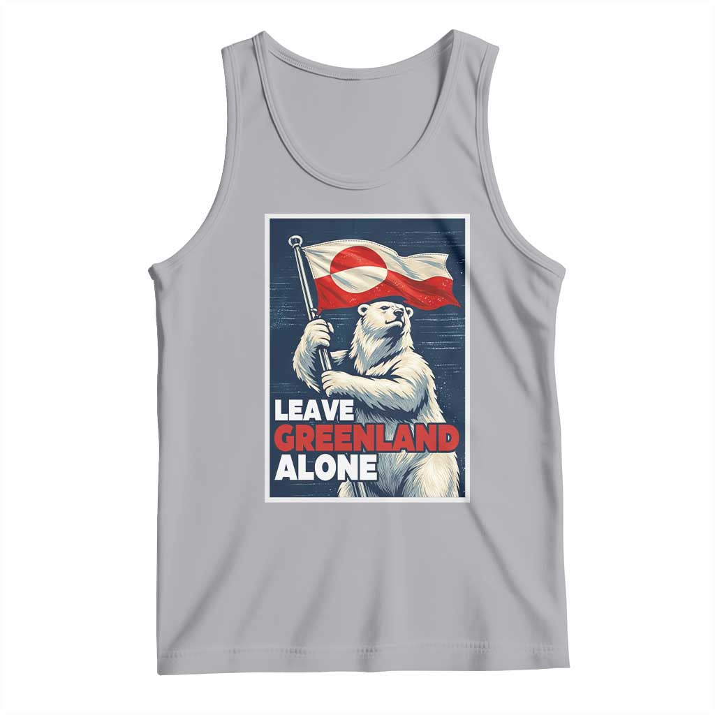 Leave Greenland Alone Vintage Poster Graphic Tank Top Retro Polar Bear Waving Flag Patriot