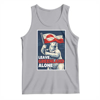 Leave Greenland Alone Vintage Poster Graphic Tank Top Retro Polar Bear Waving Flag Patriot