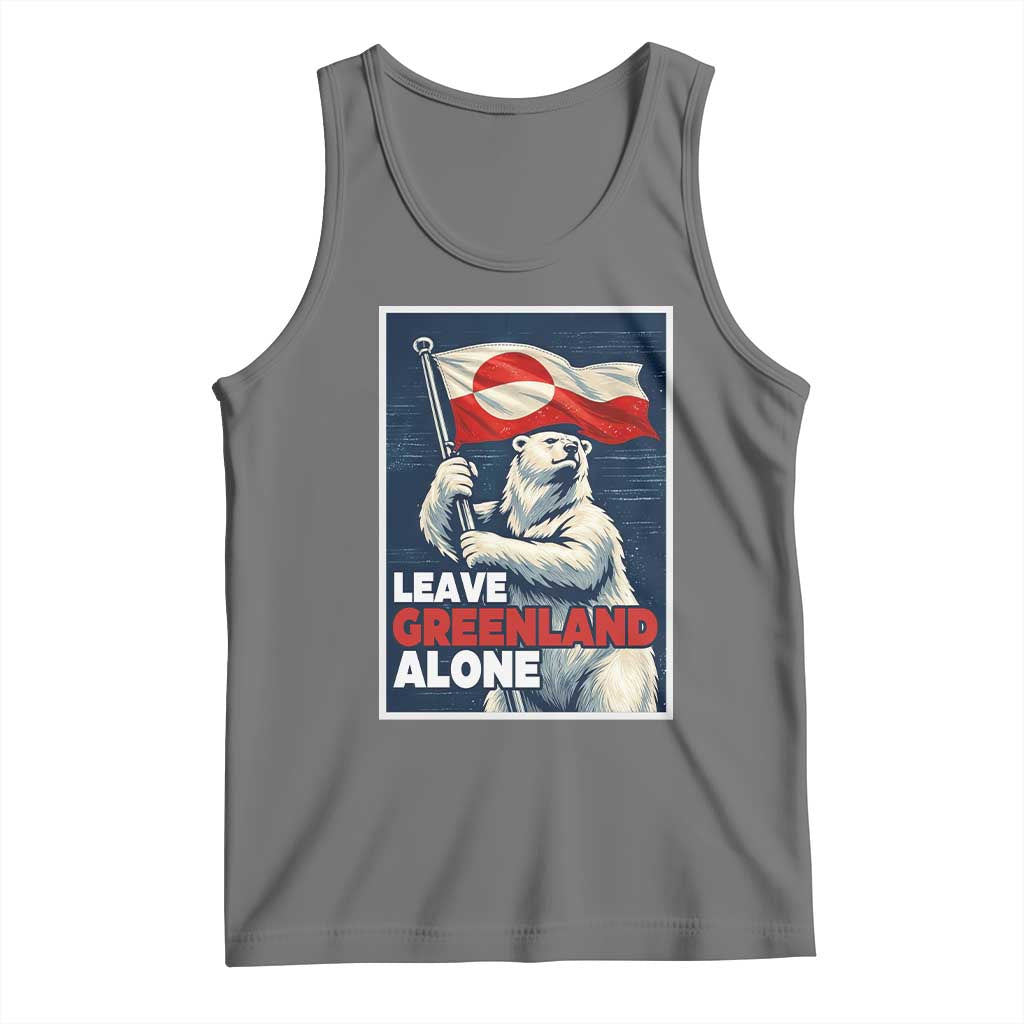 Leave Greenland Alone Vintage Poster Graphic Tank Top Retro Polar Bear Waving Flag Patriot