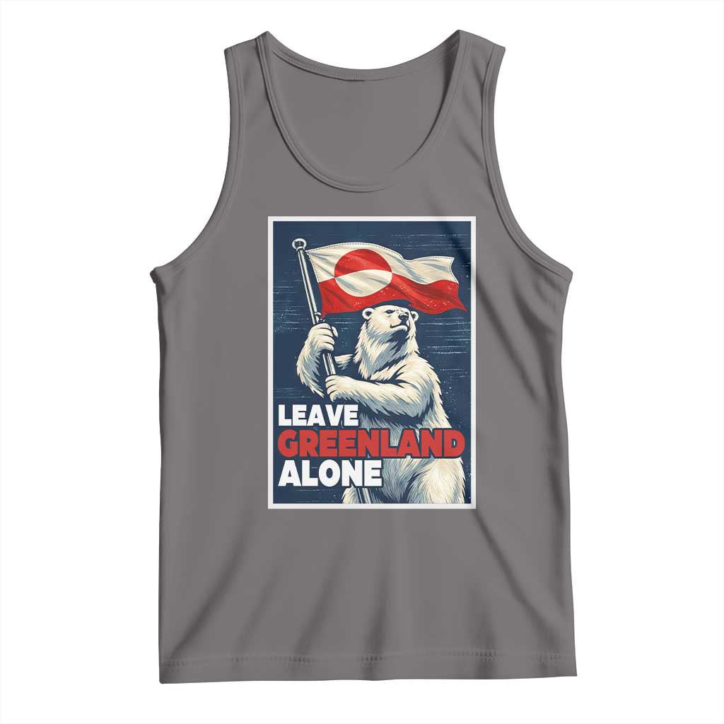 Leave Greenland Alone Vintage Poster Graphic Tank Top Retro Polar Bear Waving Flag Patriot