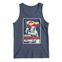 Leave Greenland Alone Vintage Poster Graphic Tank Top Retro Polar Bear Waving Flag Patriot