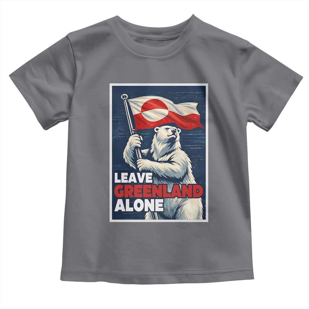 Leave Greenland Alone Vintage Poster Graphic Toddler T Shirt Retro Polar Bear Waving Flag Patriot