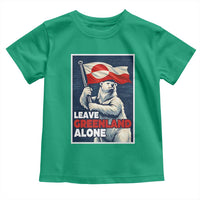Leave Greenland Alone Vintage Poster Graphic Toddler T Shirt Retro Polar Bear Waving Flag Patriot
