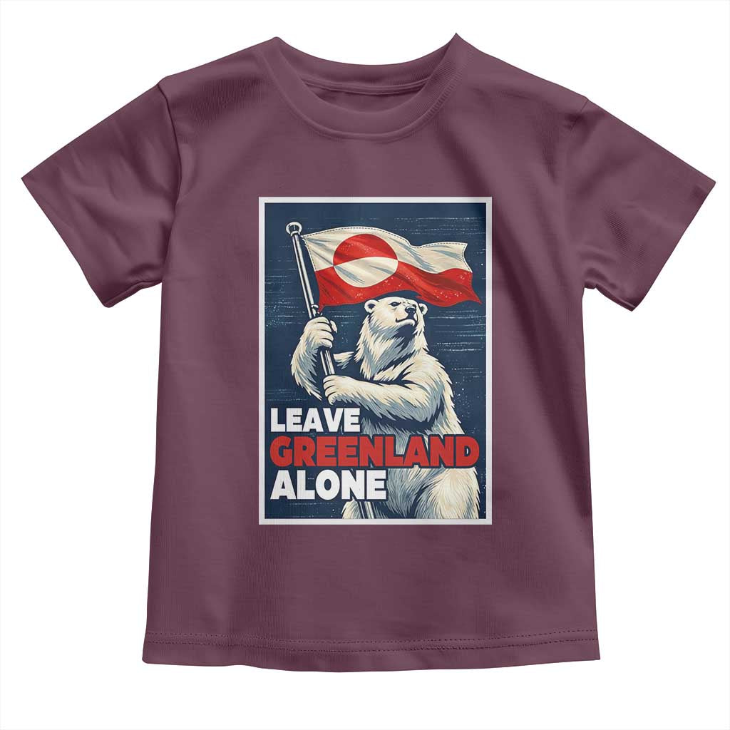 Leave Greenland Alone Vintage Poster Graphic Toddler T Shirt Retro Polar Bear Waving Flag Patriot