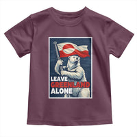 Leave Greenland Alone Vintage Poster Graphic Toddler T Shirt Retro Polar Bear Waving Flag Patriot