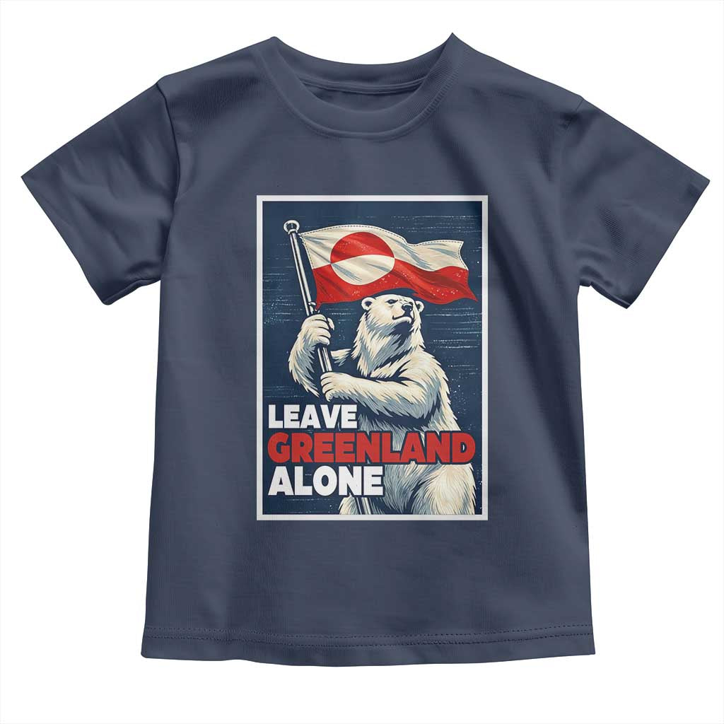 Leave Greenland Alone Vintage Poster Graphic Toddler T Shirt Retro Polar Bear Waving Flag Patriot